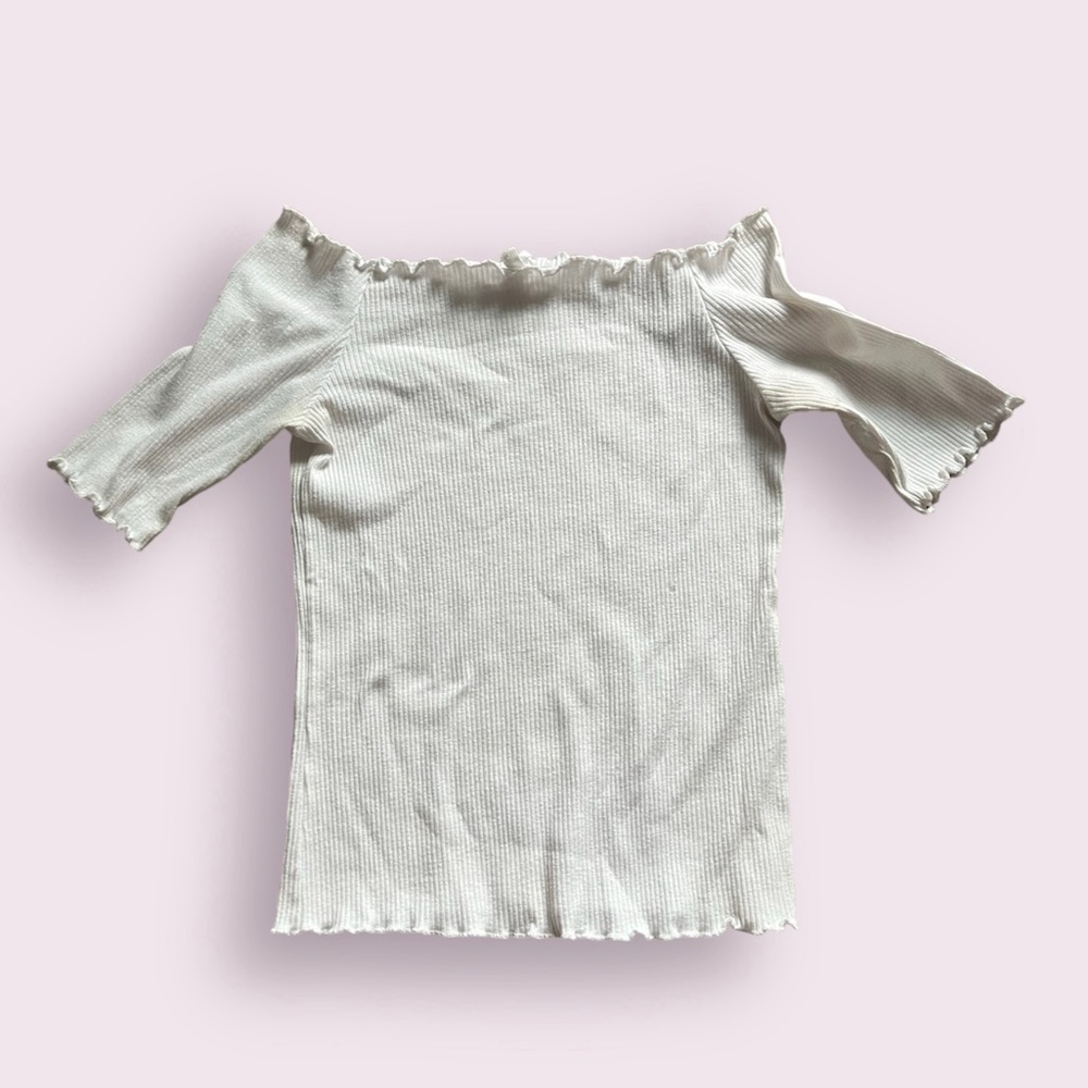 White Off The Shoulder Tee